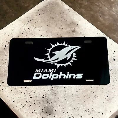 Miami Dolphins Football Team Fan Aluminum Laser Engraved Front License Car Tag • $20