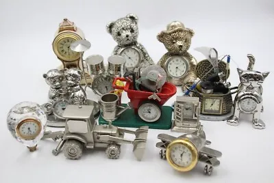 Novelty Miniature Mantle Clocks Various Brands Types & Shapes • $9.95