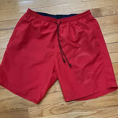 Hugo Boss Swim Trunks Shorts Mens Size Large L Red Mesh Lined Inseam 7.5” • $38