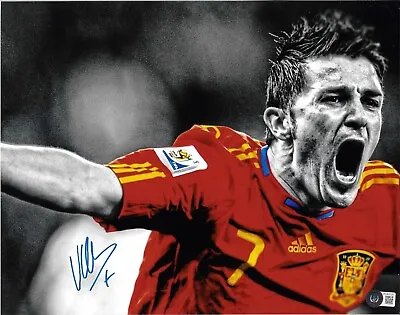 £137.45 • Buy David Villa Spain Autographed Signed 11x14 Photo BAS Beckett Witnessed