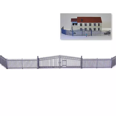 GY46150 Model Train Railway N Scale 1:160 Model Building Fence Wall With Door • $8.99