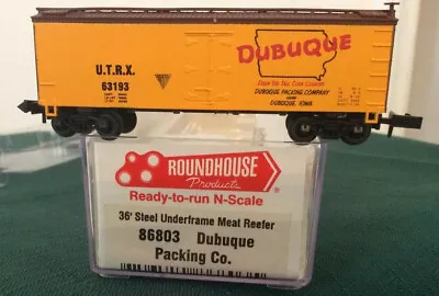 Roundhouse 86803 N Scale 36' Old Time Meat Reefer DUBUQUE PACKING UTRX63193  MIB • $14.50