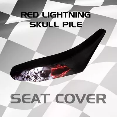 YAMAHA XT225 Red Lightning Skull Pile Seat Cover #7677 • $35.99