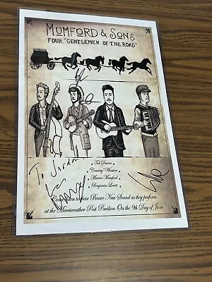 Mumford & Sons Concert Flyer Autographed Gentlemen Of The Road COA Rare • $479.99