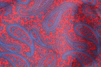 Red Silk Ascot / Cravat With Paisley Pattern • £9.99