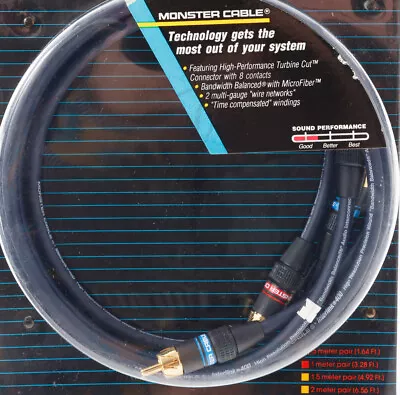 Monster Interlink 400 Audio Cable Male-Male 1 Meter Stereo New NOS Gold 1m M-M • $49.95