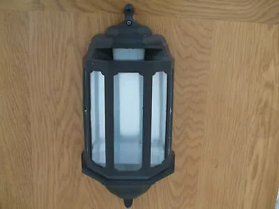 Black Half Lantern Outdoor Light With PIR Detector • £4.99