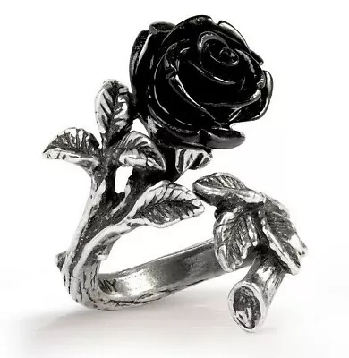 Alchemy Gothic Wild Black Rose Wrap Ring Adjustable Fine English Pewter R241 New • $27.95