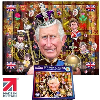 Mike Jupp Fit For A King Charles III 1000 Piece Jigsaw Puzzle Adult Royal Family • £25.99