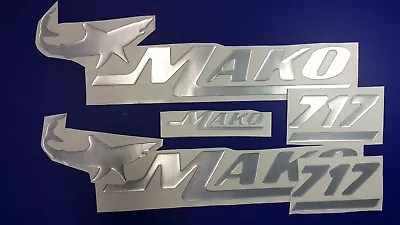 Mako 717 Boat Emblems 34  Chrome + FREE FAST Delivery DHL Express Stickers Set • $125.80