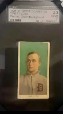 1909-11 T206 (Ty Cobb) HOF!!  Green Portrait  SGC-2 Great Card  • $7950