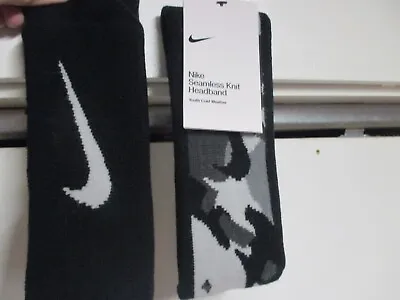 Nike  Camo  Mens Reversible Seamless Knit Headband Nwt Black Cold Weather • $12.99