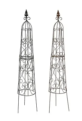 £38.98 • Buy Garden Climbing Plant Obelisk Supports Metal Frame Vintage Design