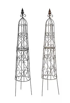 Garden Climbing Plant Obelisk Supports Metal Frame Vintage Design • £38.98