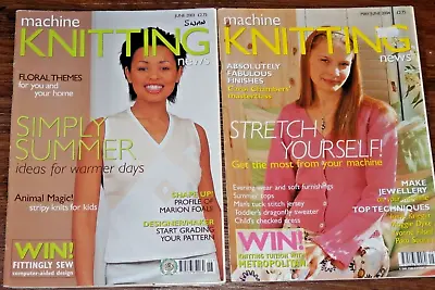 Machine Knitting News 2 Consecutive Magazines From 2003 June/ 2004 May - June • £3