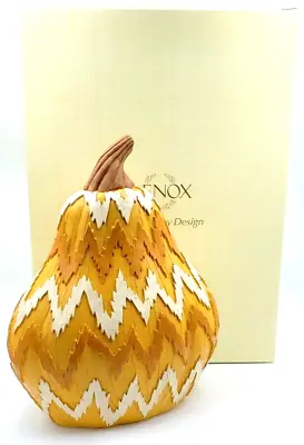 Lenox Harvest Gourd 7.5” #851610 American Handpainted Orange Pumpkin Fall Decor • $35