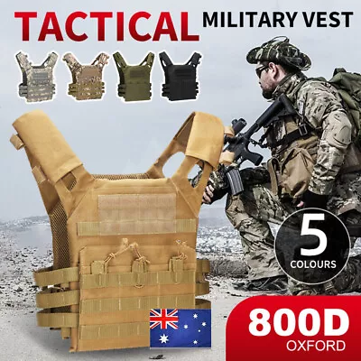 Military Tactical Vest JPC Airsoft Molle Combat Plate Carrier Paintball Hunting • $39.88