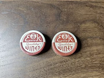 Vintage Lot Of 2 E&K Wines Bottle Cap Sandusky Ohio | B5 • $24.99