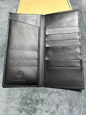 MERCEDES-BENZ Smooth Black Leather Travel Wallet Card / Document Holder • $28