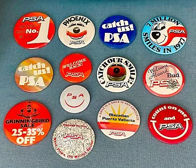 WOW! Pacific Southwest Airlines Pin Buttons SOLD INDIVIDUALLY • $6.99