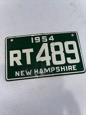 Vintage 1954 New Hampshire Bicycle License Plate Green • $10.33