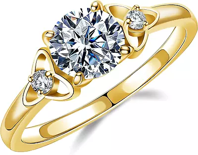 Moissanite Engagement Rings For Women 1ct D Color VVS1 Clarity Lab Grown Diamond • $66.95