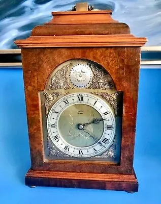 RARE Antique Deco Era Elliott Of London Walnut Burl 8 Day Mantel Clock • $290