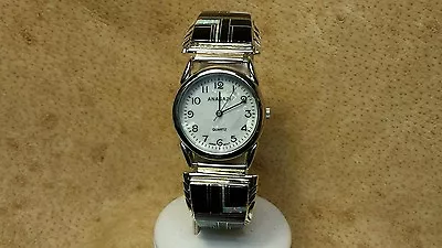Wristwatch (MW 12) Zuni - Black Onyx & White Opal Inlay - Men's Style • $475