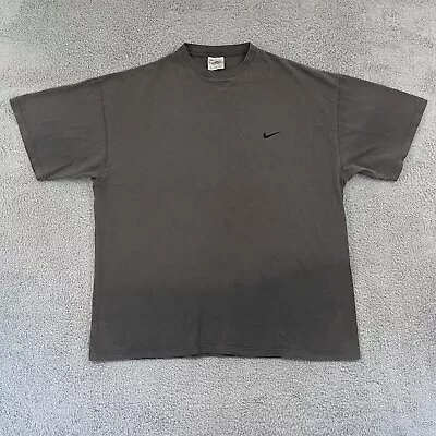 Vintage Nike T-Shirt Men’s 2XL Faded Mini Swoosh Check Active Cotton USA • $31.95