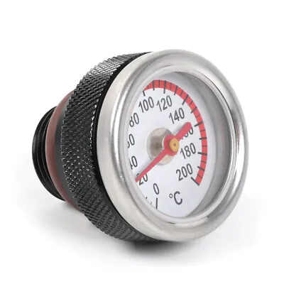 M20x1.5 Motorcycle Oil Temp Temperature Gauge Filler Cap 0-200 Celsius Black • $15.19