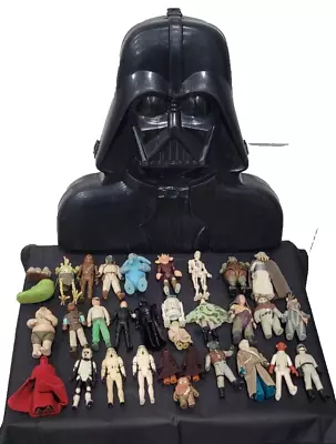 VTG 1977-84 Darth Vader Case W/ 33 Original Kenner Star Wars Action Figures! 📈 • $249