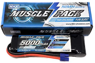 NHX Muscle Pack 8.4V 5000mAh 7-Cell Nimh Battery W/ EC3 Connector • $39.95