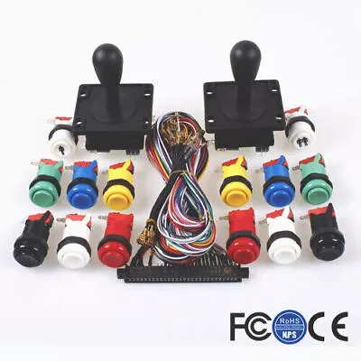 2P HAPP Style Arcade JAMMA MAME Kit Joystick & 8 HAPP Style Buttons • $44.58