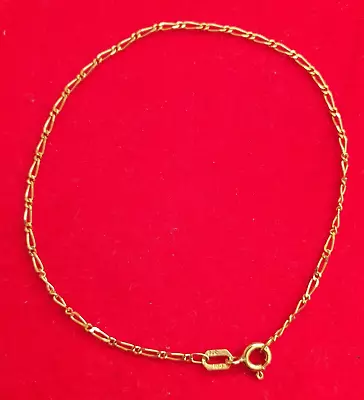 NEW Solid 9ct Yellow Gold Fine Figaro Bracelet Hallmarked 375 Made In Italy • $99