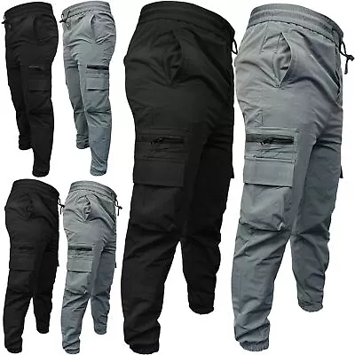 Mens Active Stretch Walking Cargo Joggers Trousers Tactical Outdoor Softshell • £15.99