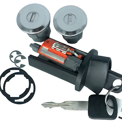 Ford Mazda Ignition Key Switch Cylinder Tumbler & Chrome Door Lock Set 2 Keys • $99.95