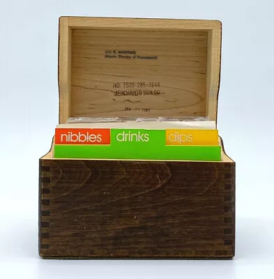 1960's MCM Dovetailed Oak Recipe Box • $29