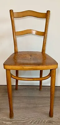 Antique F. CARTON Bentwood Blonde Thonet Pressed Seat Cafe Dining Chair RARE • $250.60
