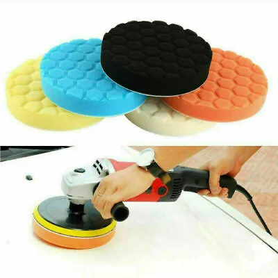 5PC Car Polisher 6 Inch Sponge Polishing Waxing Buffing Pads Kit Wash Detailing • £7.39