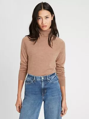 Banana Republic Washable Merino Turtleneck Sweater Top Camel NEW XL • $56.48