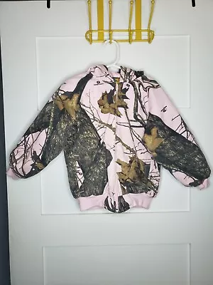 Bass Pro Shops Mossy Oak Toddler Girls Pink Camo Coat Size 3T Great Condition! • $20