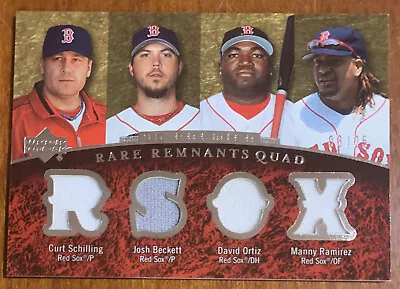 David ORTIZ Manny RAMIREZ 2007 UD Premier Rare Remnants Quad Relic #RR4-20 3/25 • $39.99