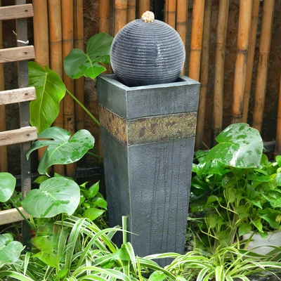 £89.95 • Buy Outdoor Garden Patio LED Water Fountain Feature Sphere Ball Waterfall With Pump