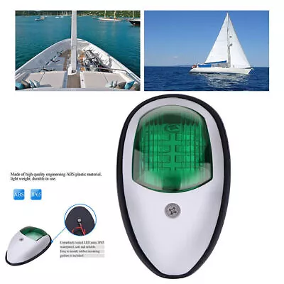 LED Marine Boat Yacht Ship Deck Navigation Light Waterproof Nav Lamp 12V Green • $28.09