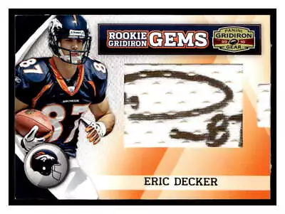 2010 Panini Gridiron Gear #276 Eric Decker #/167 Pullout Jersey Auto • $18.99