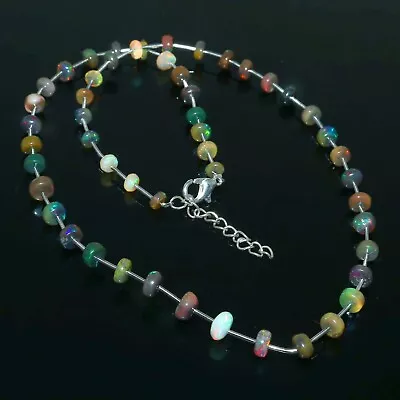 Handmade Genuine Ethiopian Fire Opal Beads Strand Birthstone Gift For Jewelry • $93.04