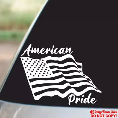 United States American Pride Flag - Vinyl Decal Sticker Car Window Wall Bumper • $2.99