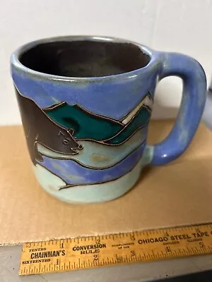 Design By Mara Pottery Coffee Mug Mountain Grizzly Bears Signed • $25