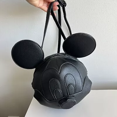 Danielle Nicole Disney Mickey Mouse Head Black 3D Crossbody Purse Bag • $139.99