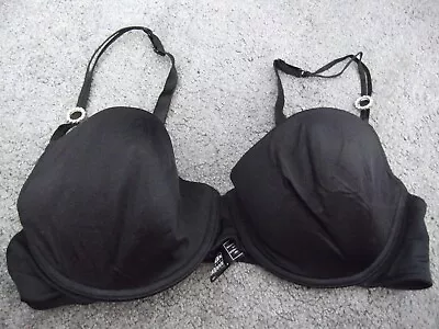 £5.99 • Buy Ultimo Size 38c Black Bra Diamante Decoration Underwired Padded Fillet Pocket